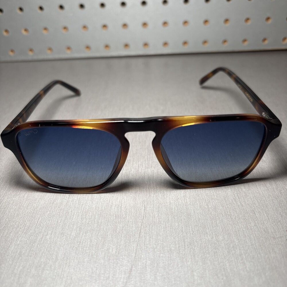 WMP Sunglasses Emerson Brown Tortoise Frames W 54-20-147 Blue Gradient Lens